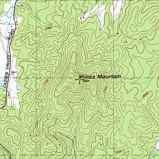 Topographic Map of Prince Mountain, GA