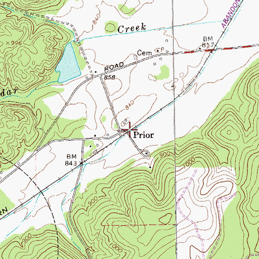 Topographic Map of Prior, GA