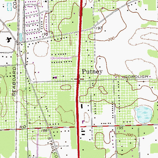 Topographic Map of Putney, GA