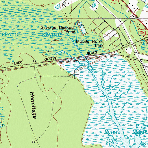 Topographic Map of Pyles Marsh, GA
