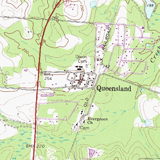 Topographic Map of Queensland, GA