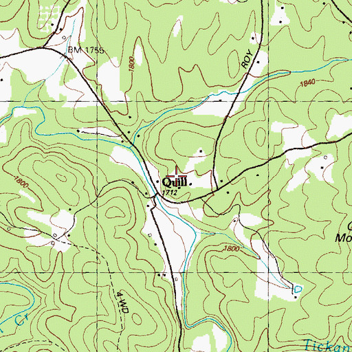 Topographic Map of Quill, GA
