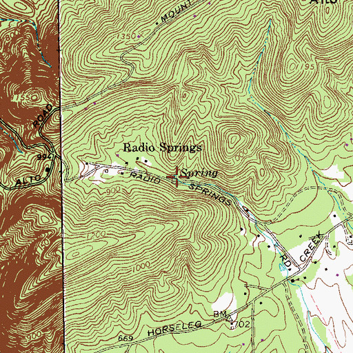 Topographic Map of Radio Springs, GA