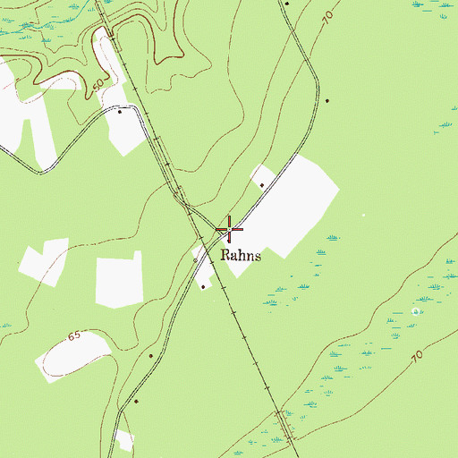 Topographic Map of Rahns, GA
