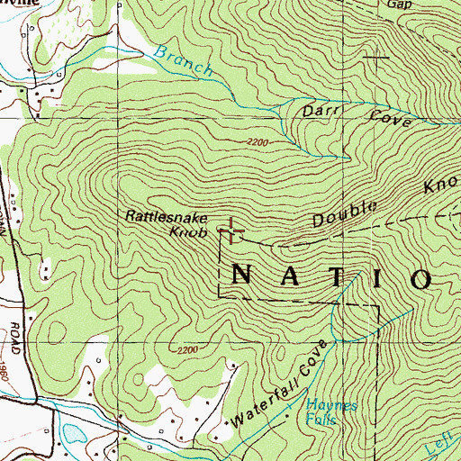 Topographic Map of Rattlesnake Knob, GA