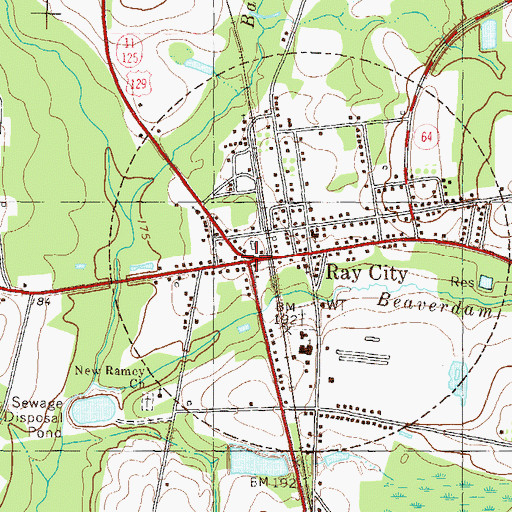 Topographic Map of Ray City, GA
