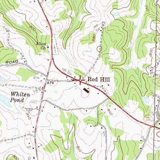 Topographic Map of Red Hill, GA