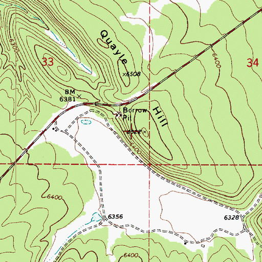 Topographic Map of Quayle Hill, AZ