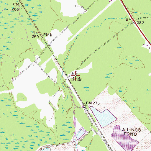 Topographic Map of Reids, GA