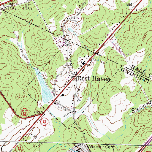 Topographic Map of Rest Haven, GA