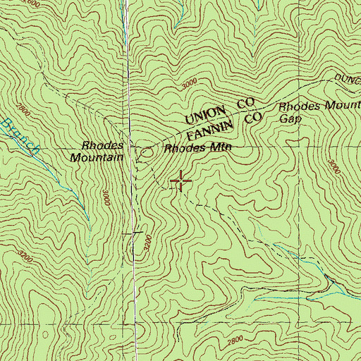 Topographic Map of Rhodes Mountain, GA