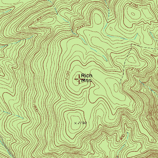 Topographic Map of Rich Mountain, GA