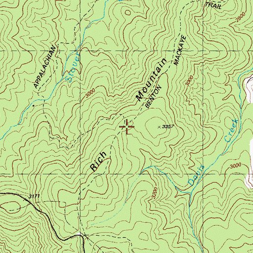 Topographic Map of Rich Mountain, GA
