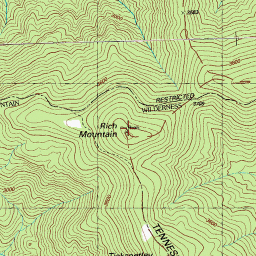 Topographic Map of Rich Mountain, GA