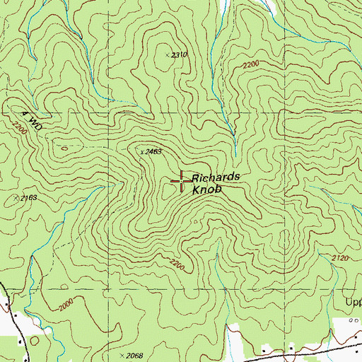 Topographic Map of Richards Knob, GA