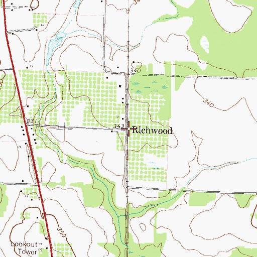 Topographic Map of Richwood, GA