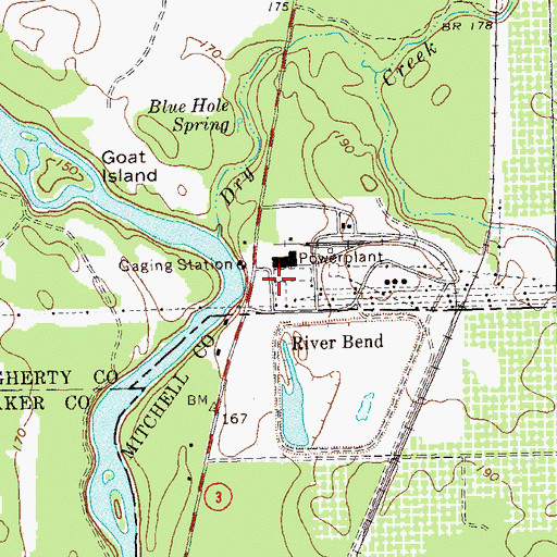 Topographic Map of River Bend, GA