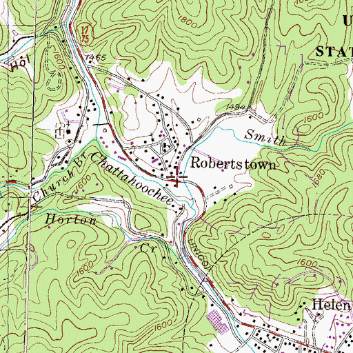 Topographic Map of Robertstown, GA