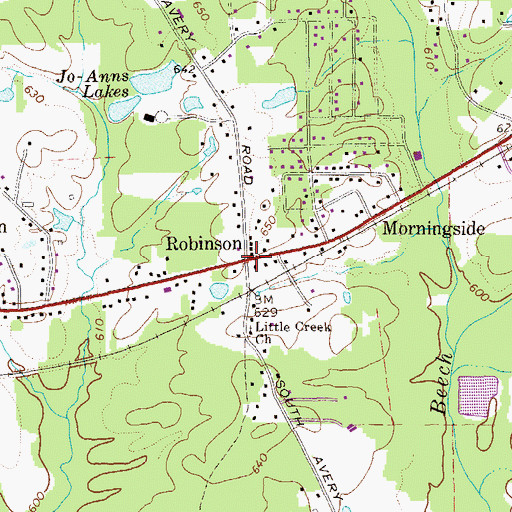 Topographic Map of Robinson, GA