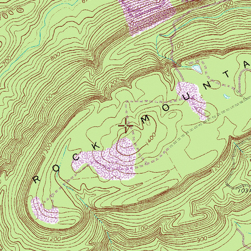 Topographic Map of Rock Mountain, GA