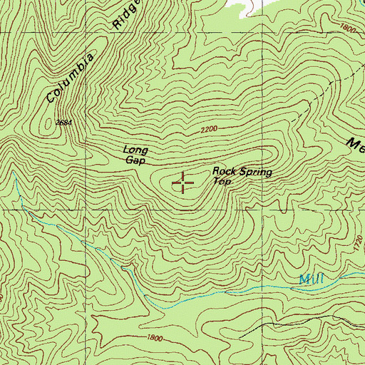 Topographic Map of Rock Spring Top, GA