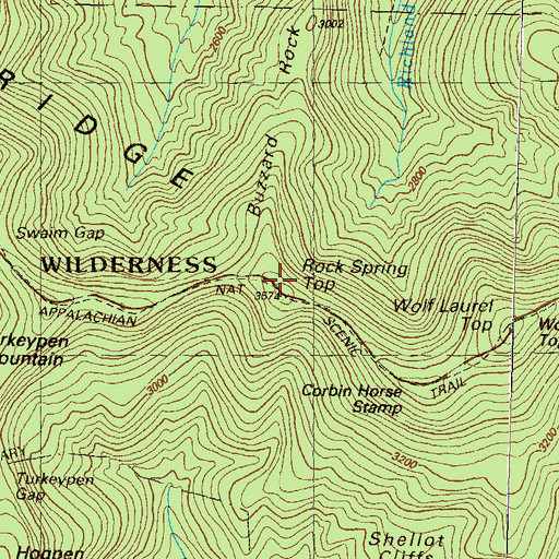 Topographic Map of Rock Spring Top, GA