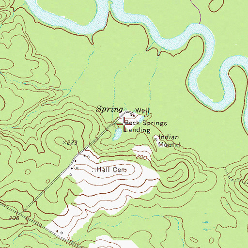 Topographic Map of Rock Springs Landing, GA