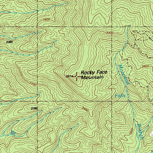 Topographic Map of Rocky Face, GA