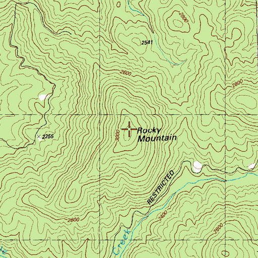 Topographic Map of Rocky Mountain, GA