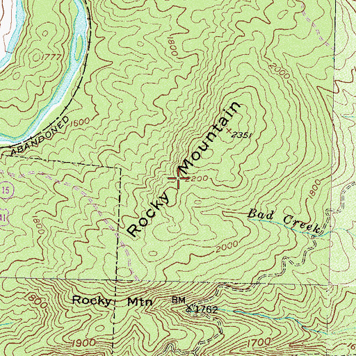 Topographic Map of Rocky Mountain, GA