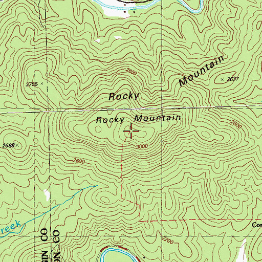 Topographic Map of Rocky Mountain, GA