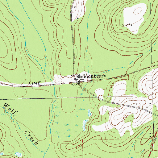 Topographic Map of Roddenberry, GA