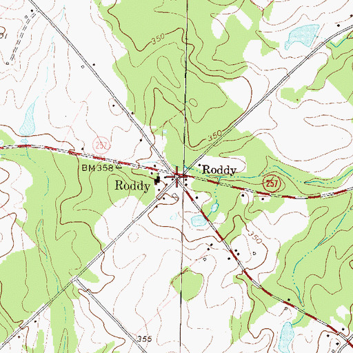 Topographic Map of Roddy, GA
