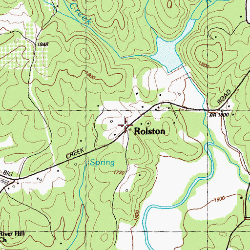 Topographic Map of Rolston, GA