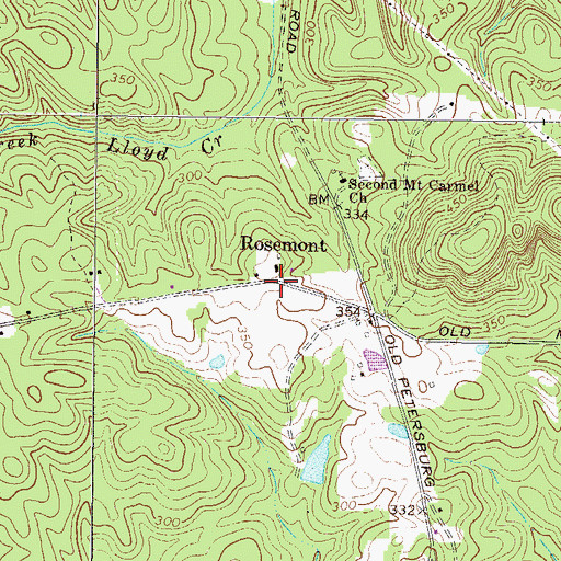 Topographic Map of Rosemont, GA