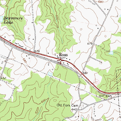Topographic Map of Ross, GA