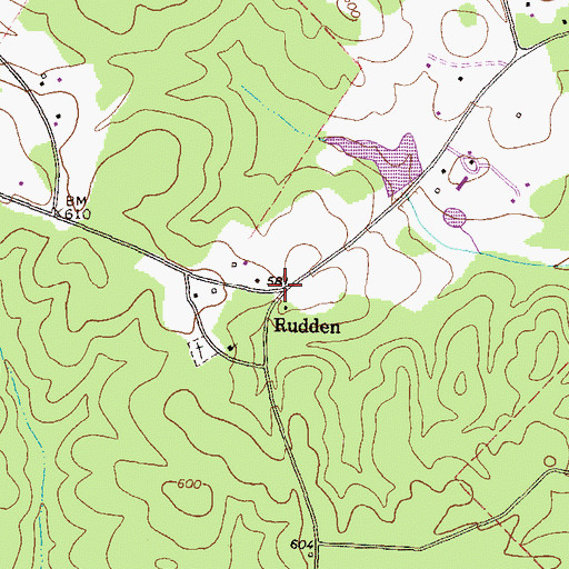 Topographic Map of Rudden, GA
