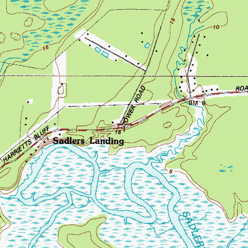Topographic Map of Sadlers Landing, GA