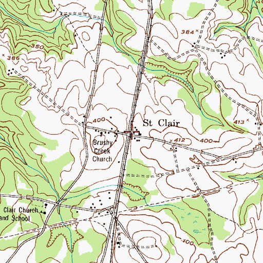 Topographic Map of Saint Clair, GA