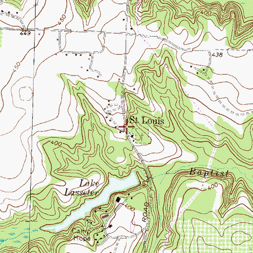 Topographic Map of Saint Louis, GA