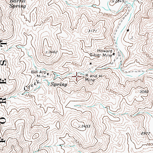Topographic Map of R and H Mine, AZ