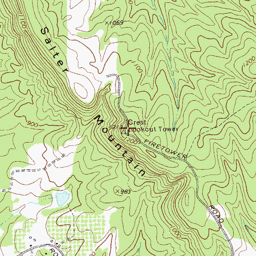 Topographic Map of Salter Mountain, GA