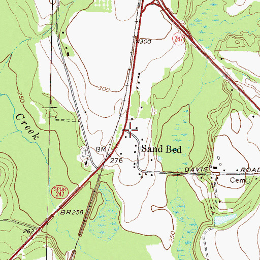 Topographic Map of Sand Bed, GA