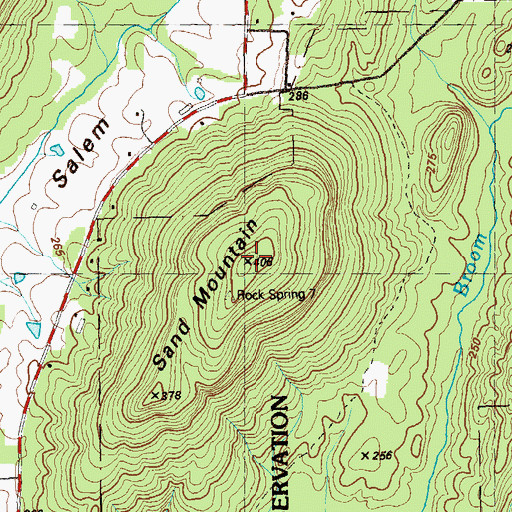 Topographic Map of Sand Mountain, GA