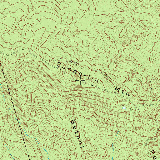 Topographic Map of Sanderlin Mountain, GA