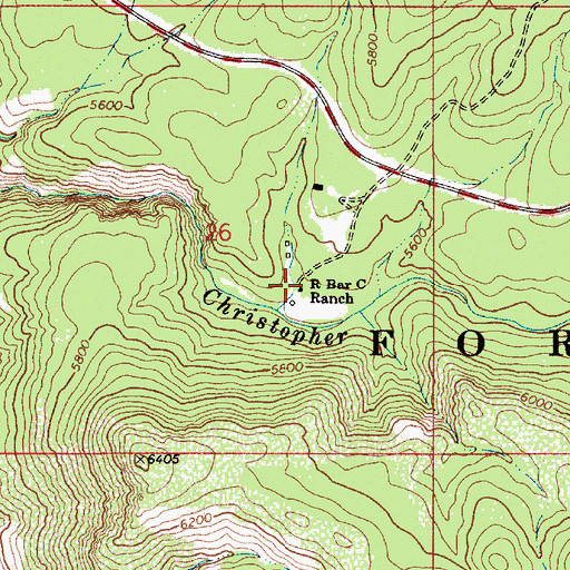 Topographic Map of R Bar C Scout Ranch, AZ