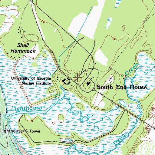 Topographic Map of Sapelo Island, GA