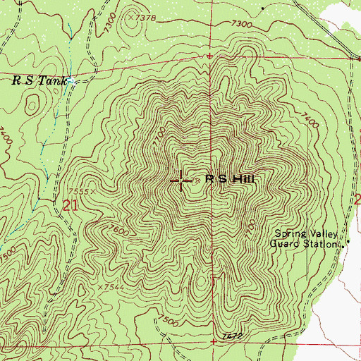 Topographic Map of R S Hill, AZ