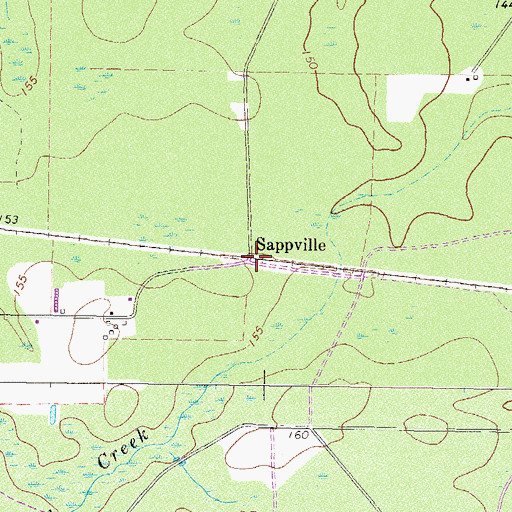 Topographic Map of Sappville, GA