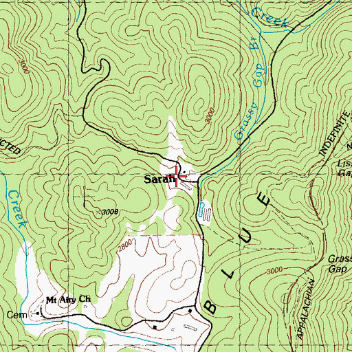 Topographic Map of Sarah, GA